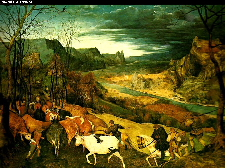Pieter Bruegel boskapen drivs hem